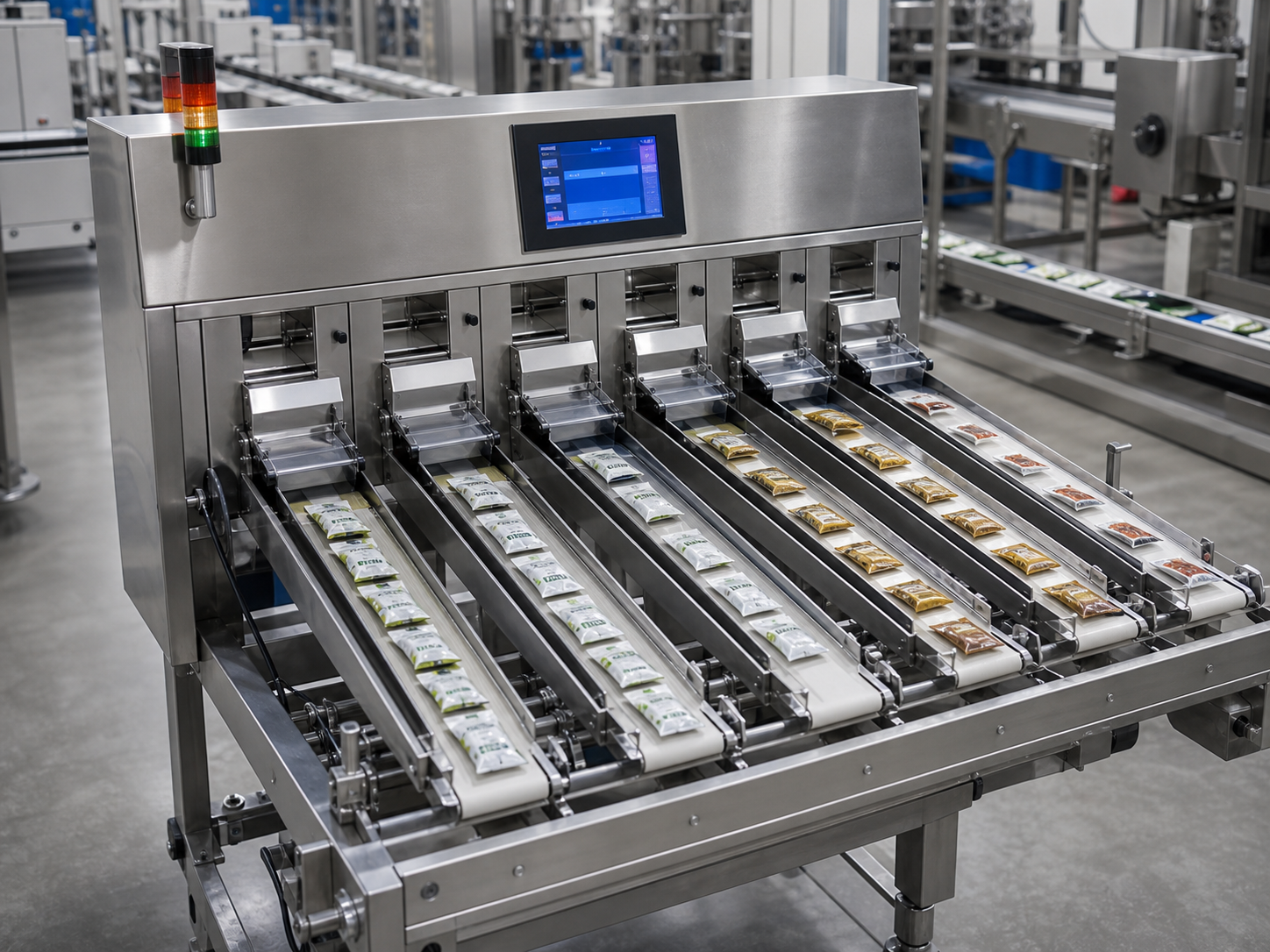 Multi-lane sachet checkweigher machine